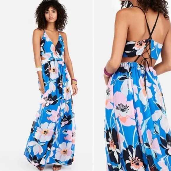 Express Vibrant Floral Maxi Dress - Picture 1 of 10